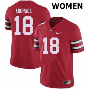 NCAA Ohio State Buckeyes Women's #18 J.P. Andrade Red Nike Football College Jersey WBJ6145KT